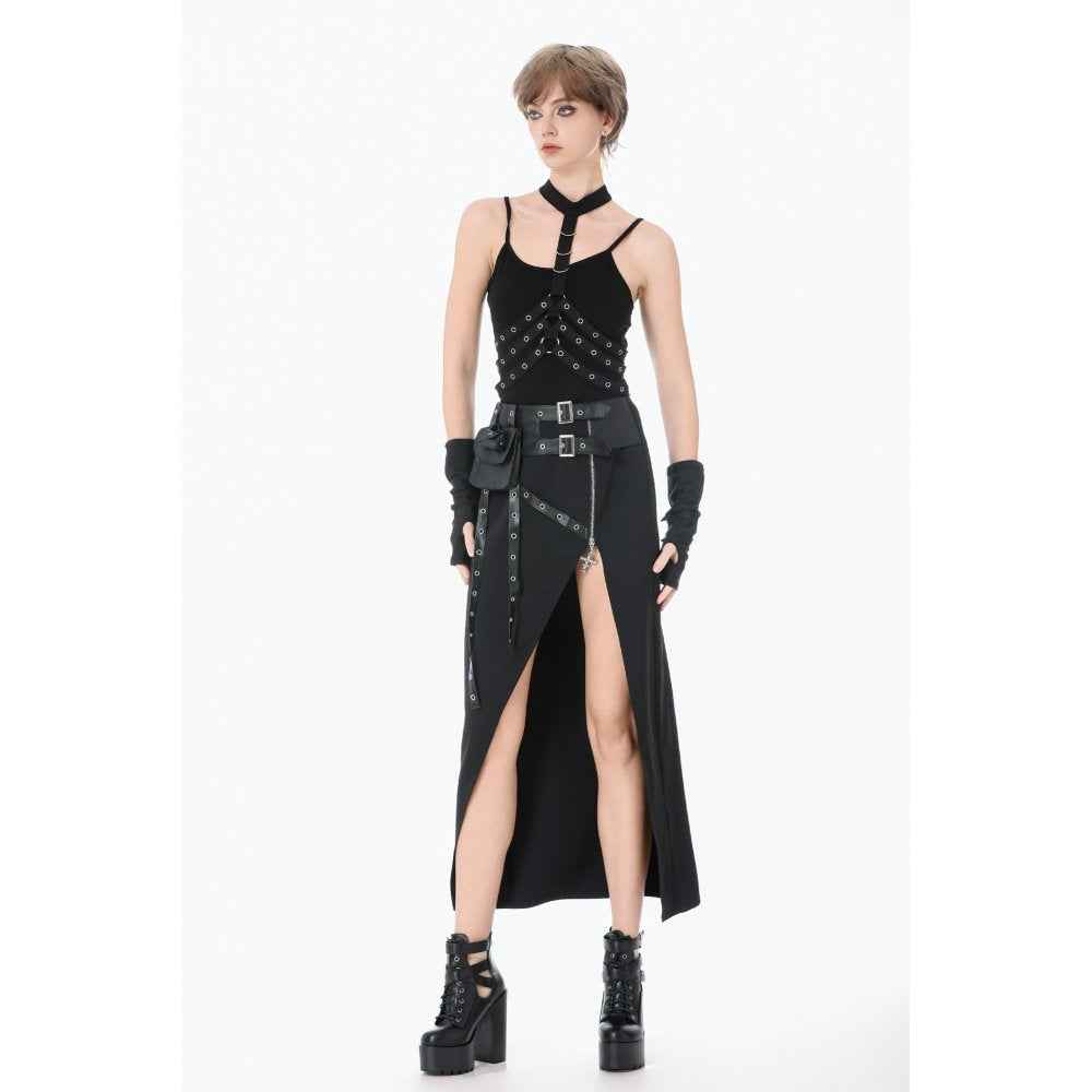 Dark In Love Punk Rib Cage Grommet Waist Cincher