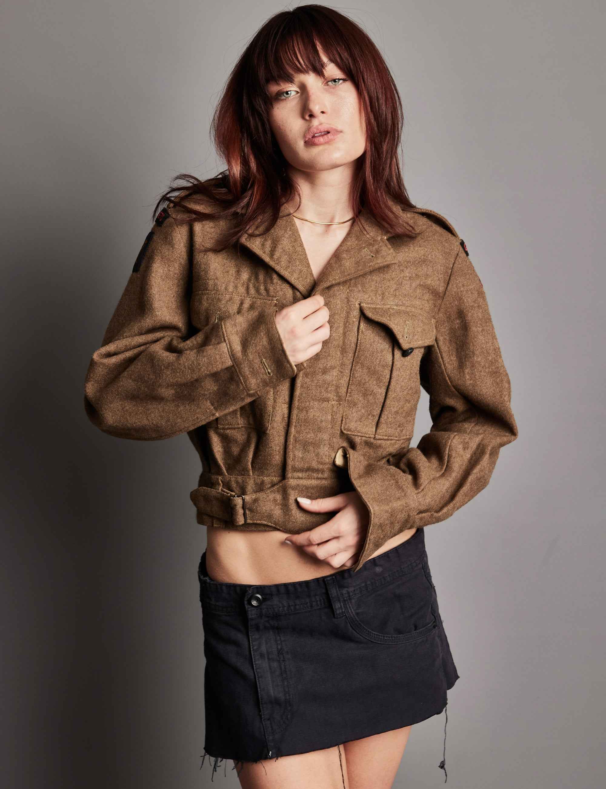 Battle Dress Cropped Smock Jacket