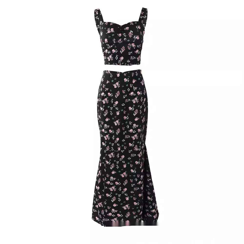 Women's Creative Versatile New Floral Split Dress Suit