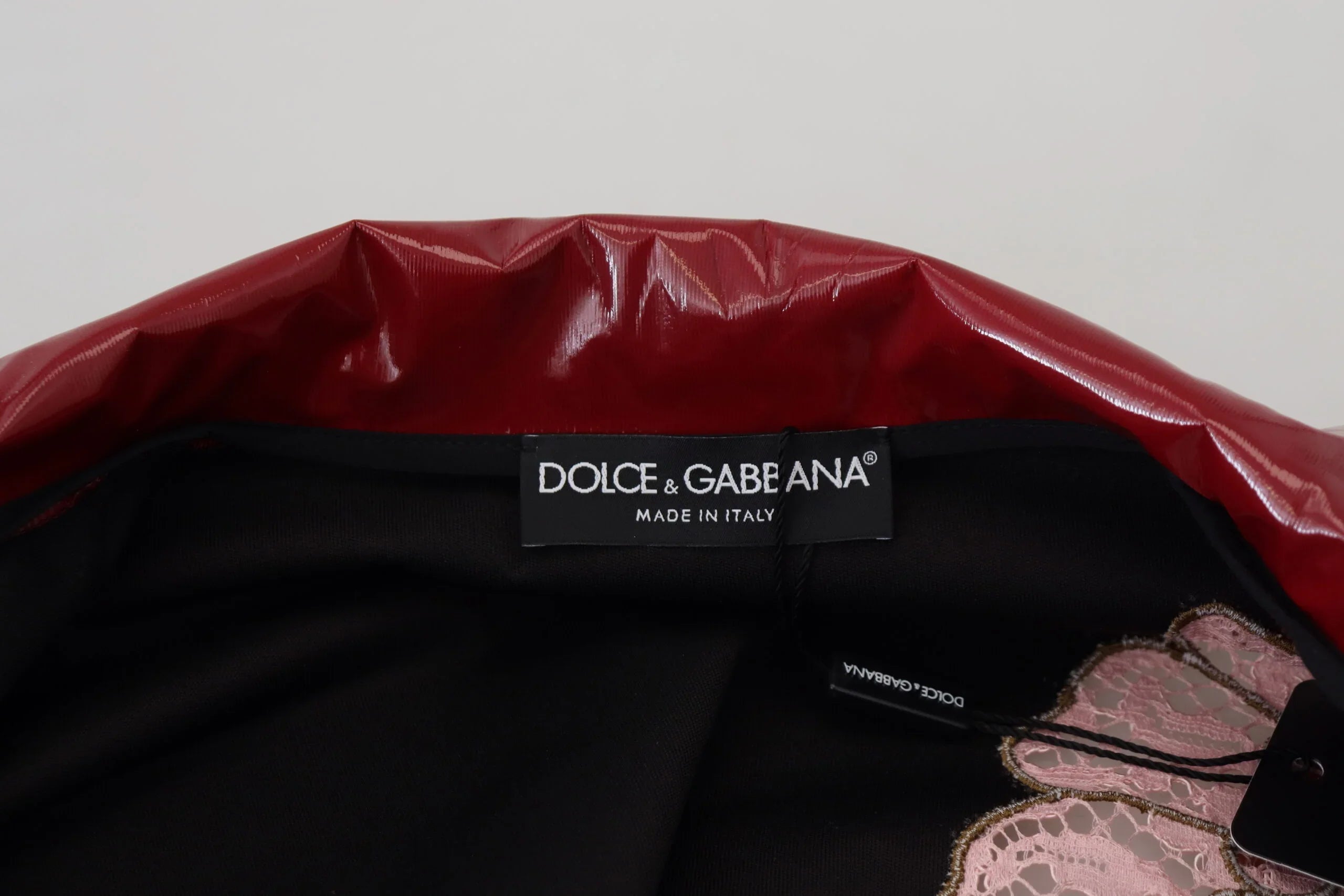 Giacca da donna in poliestere con cerniera intera Dolce &amp; Gabbana bordeaux floreale