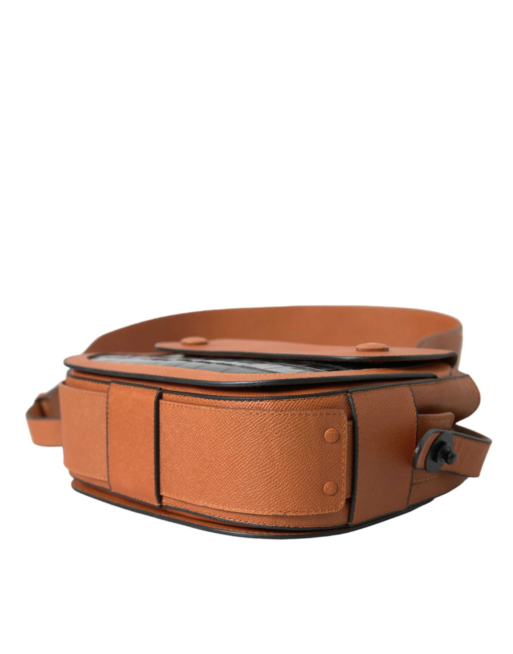 Balenciaga Schultertasche/Kameratasche aus schwarzem und braunem exotischem Leder