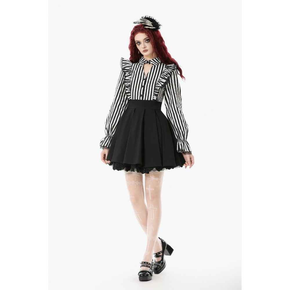 Dark in Love Striped Ruffle Gothic Lolita Dress