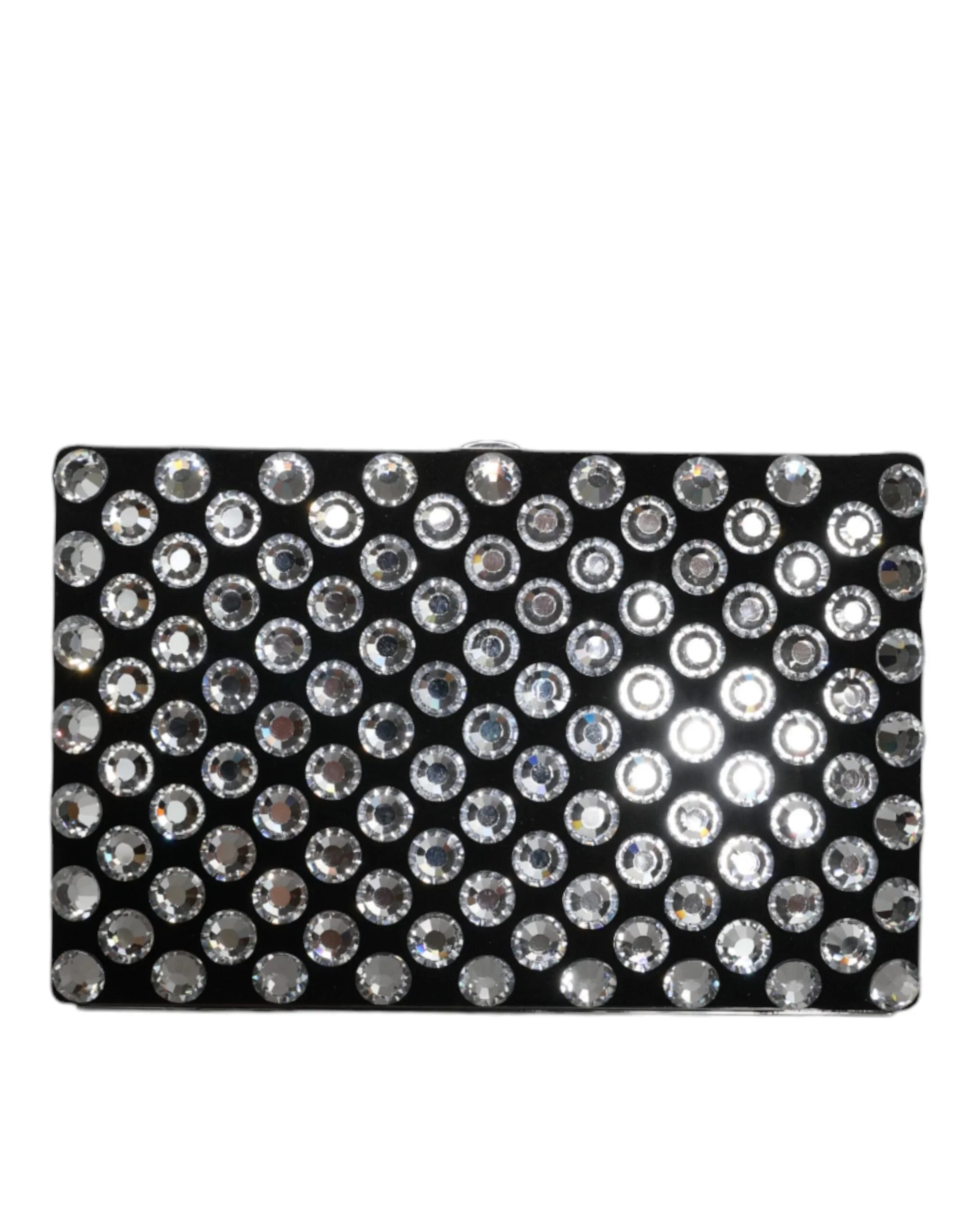 Dolce &amp; Gabbana Clutch aus schwarzem Samt mit Kristallen, Abendtasche