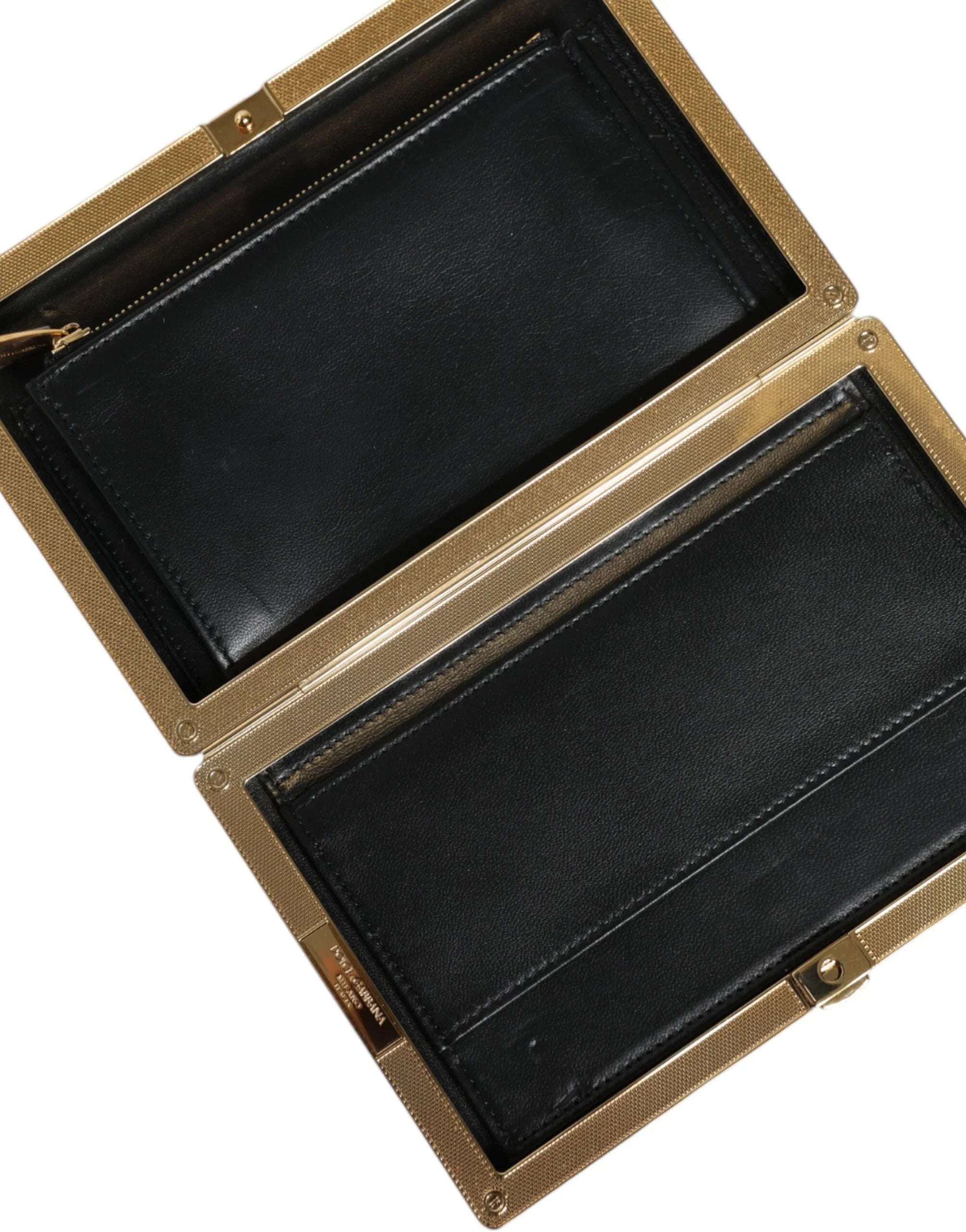 Dolce &amp; Gabbana Clutch-Abendtasche mit mehrfarbigem Blumenmuster und goldenem Rahmen