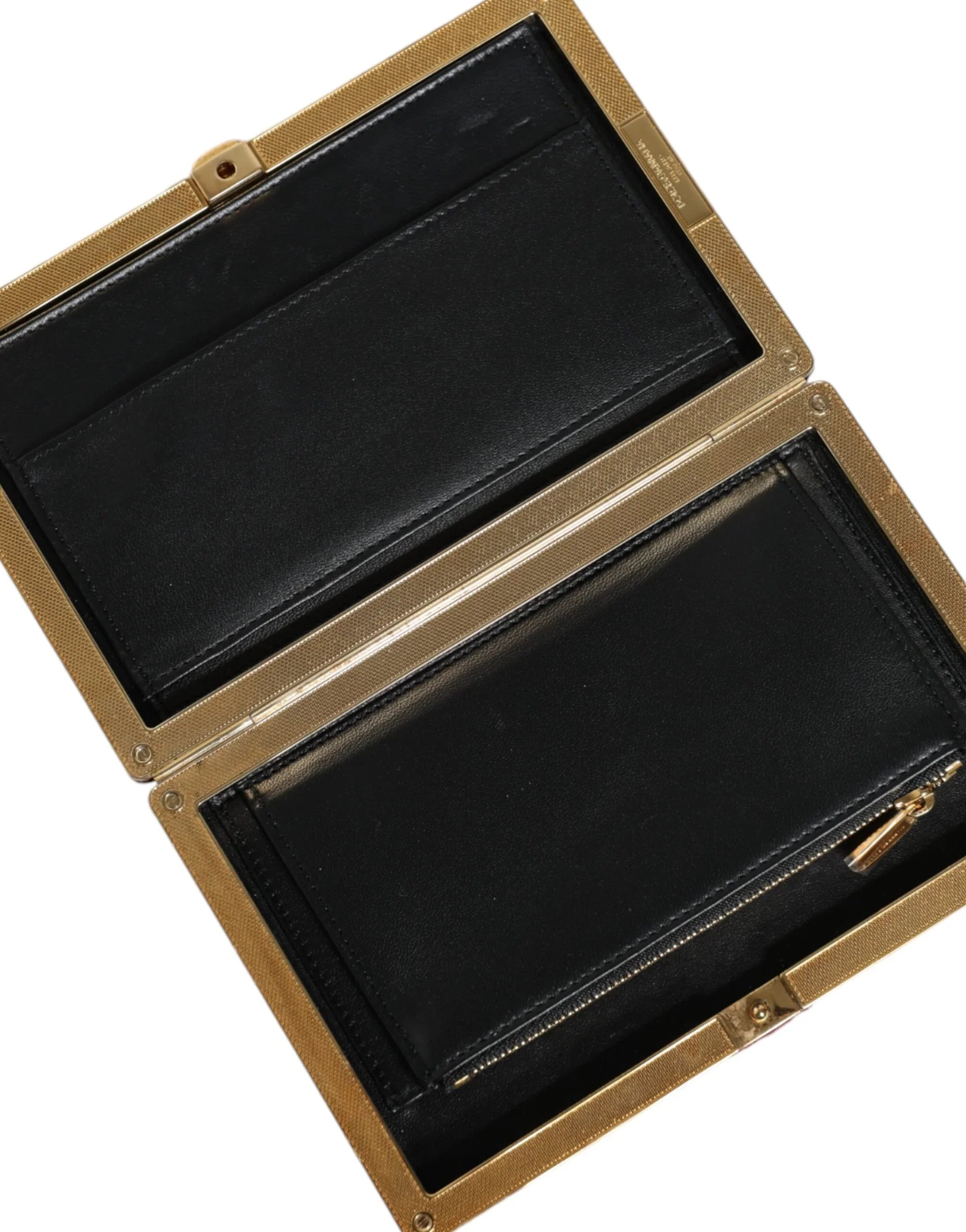 Dolce &amp; Gabbana Clutch aus rotem Samt mit goldenem Rahmen, Abendtasche