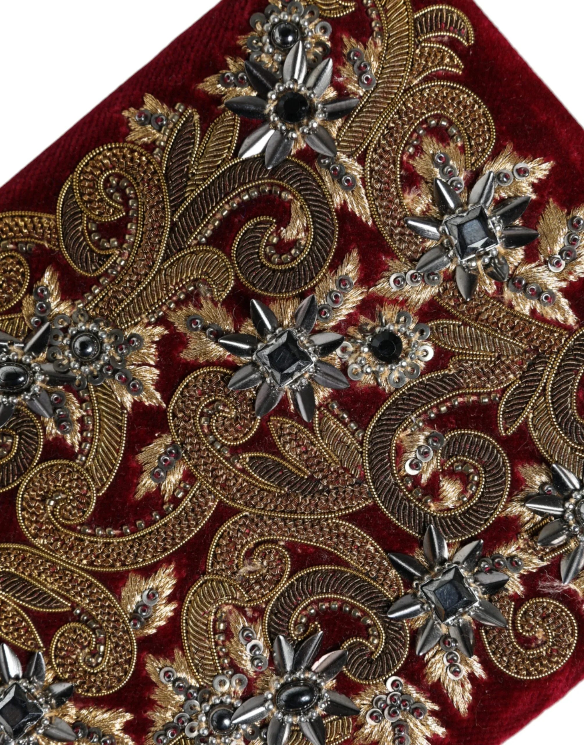 Dolce &amp; Gabbana Clutch aus rotem Samt mit goldenem Rahmen, Abendtasche