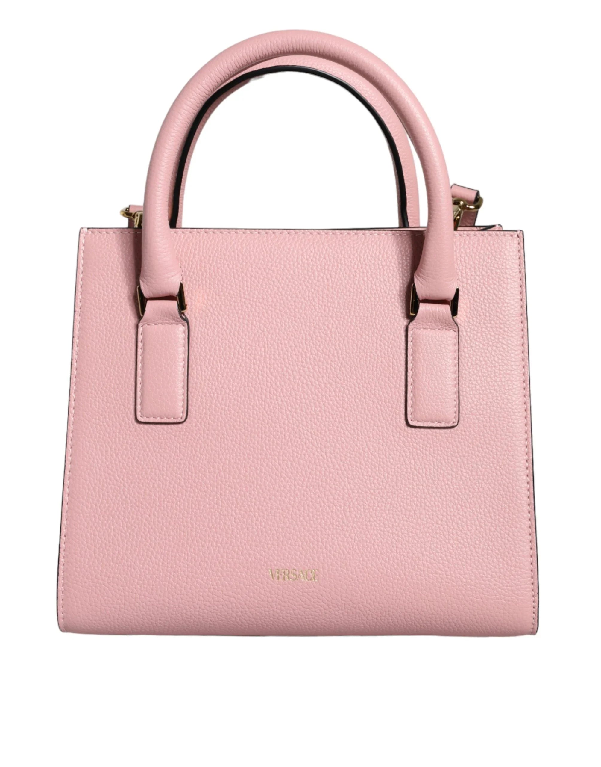 Versace Pink kleine Henkeltasche aus genarbtem Kalbsleder, Umhängetasche
