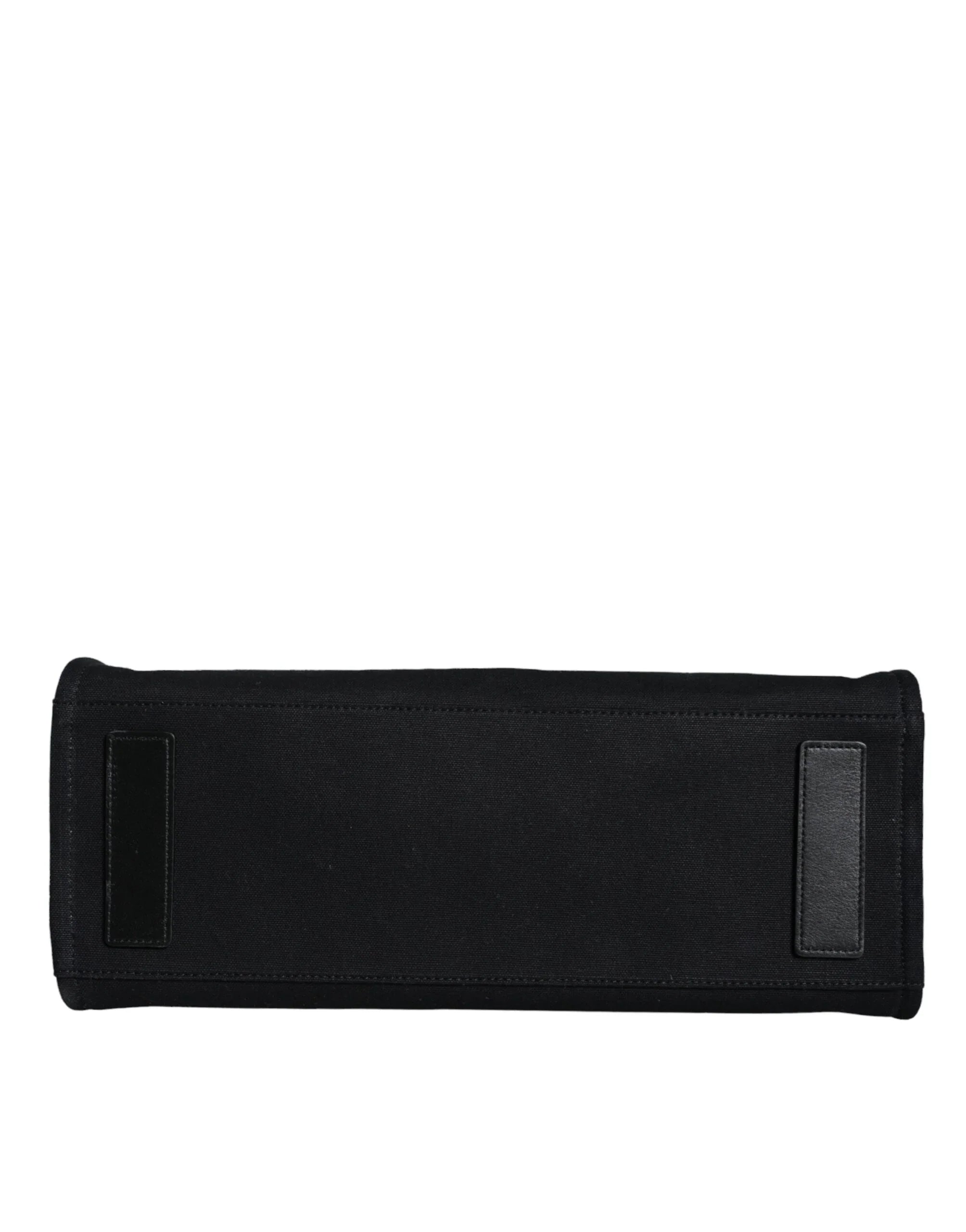 Versace Schwarze Versace Umhängetasche aus Canvas und Leder mit Henkel und Logo