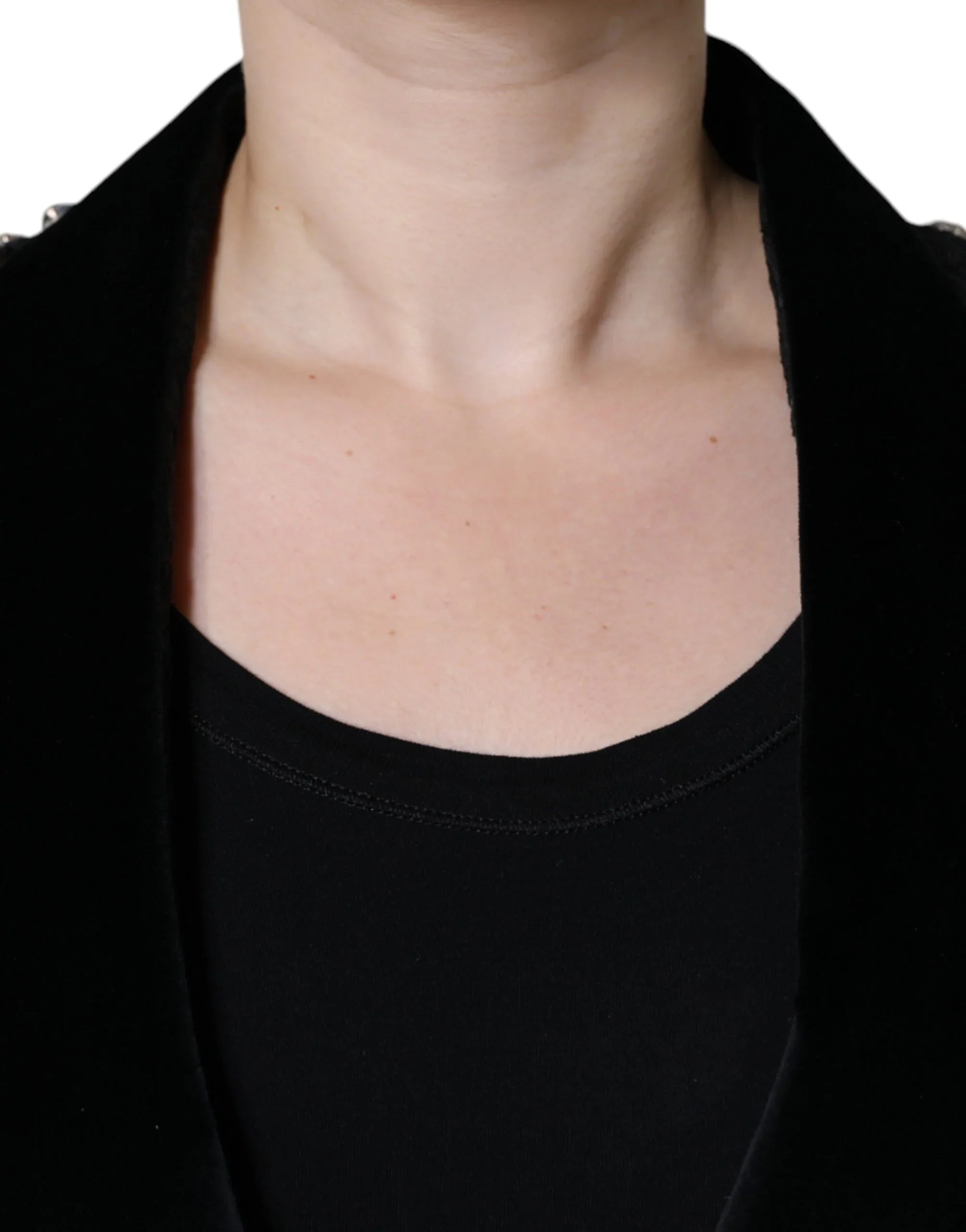 Dolce &amp; Gabbana Blazer mit schwarzem Jacquard-Kristall-Blumenmuster