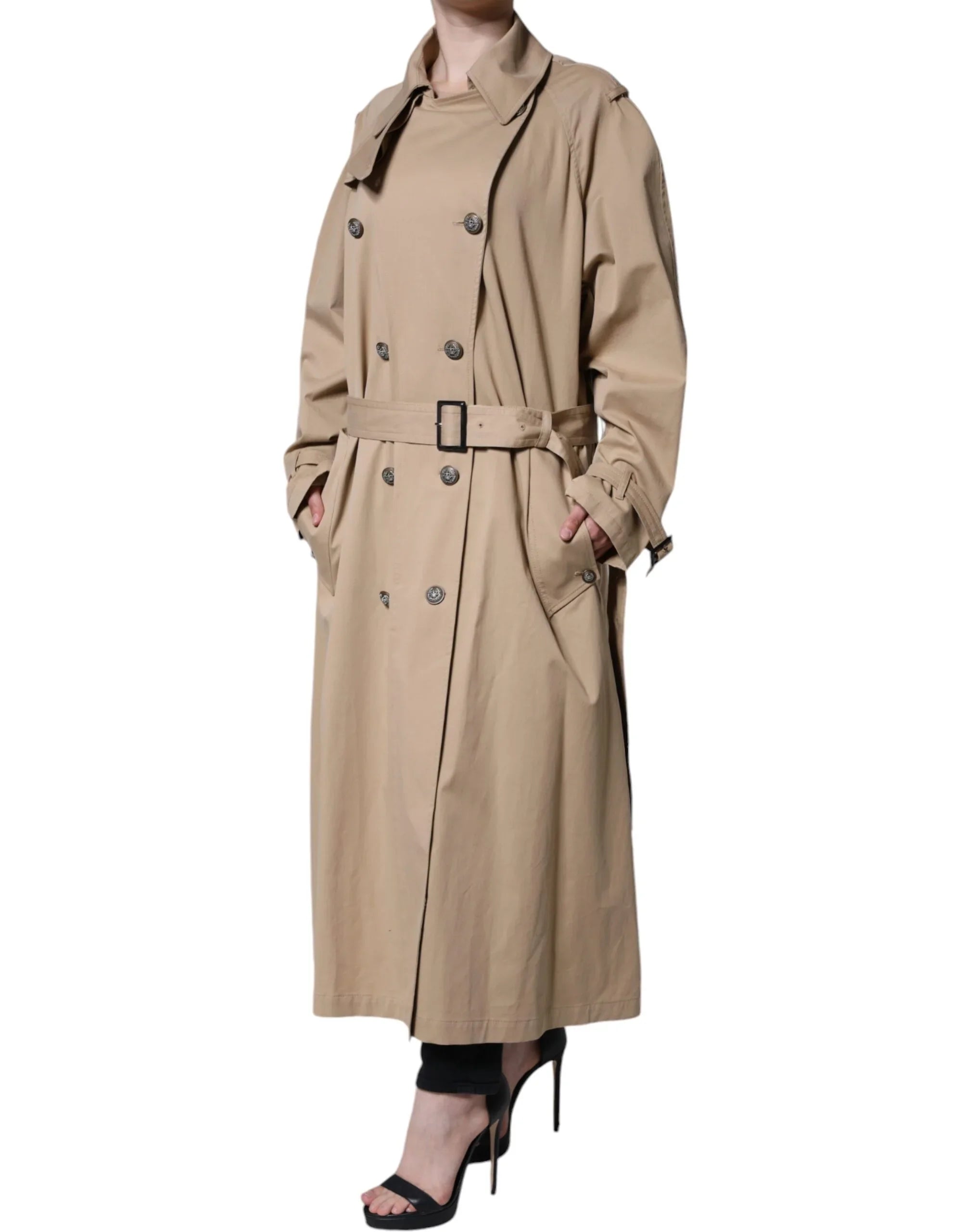 Giacca trench doppiopetto color cachi Dolce &amp; Gabbana