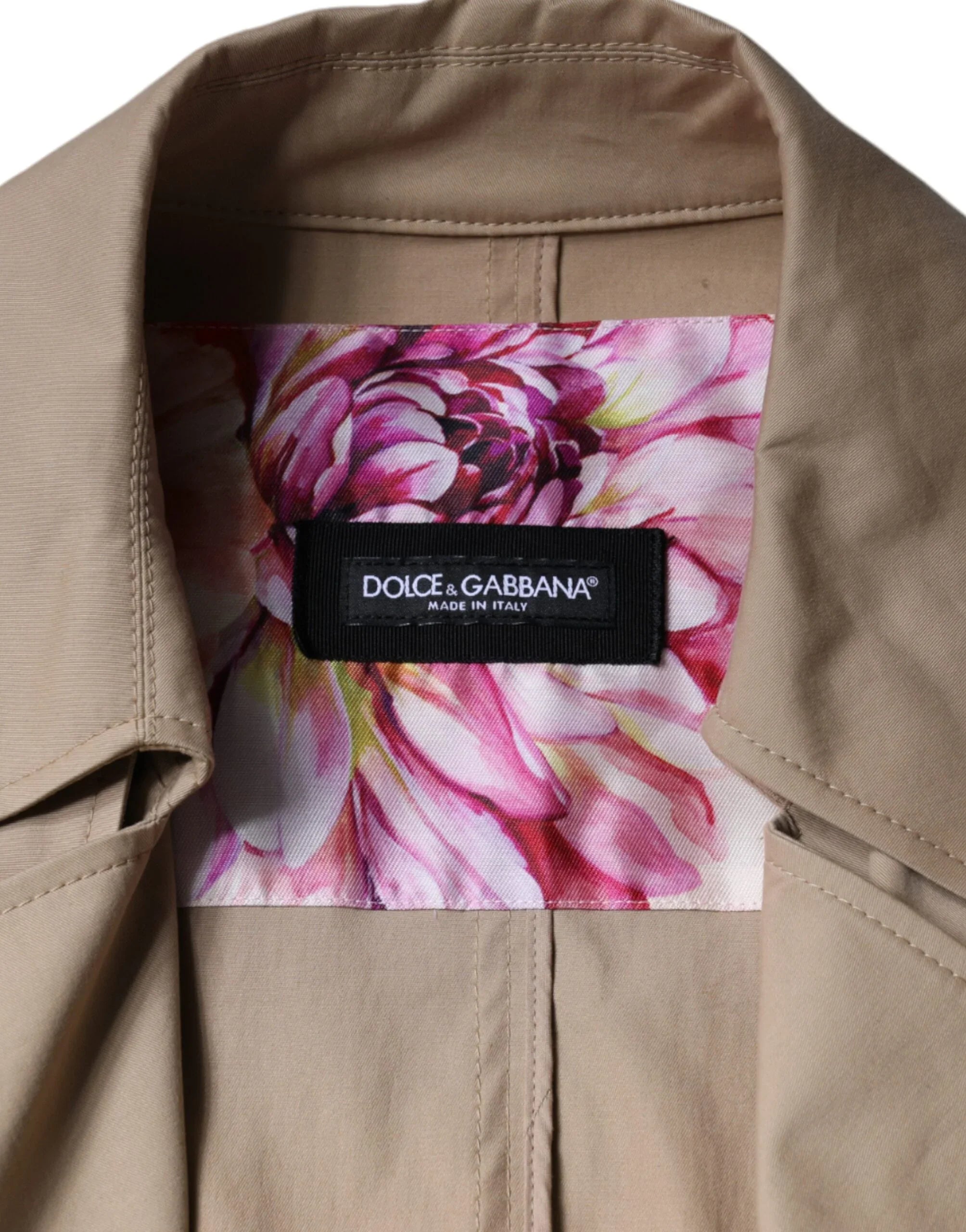 Giacca trench doppiopetto color cachi Dolce &amp; Gabbana
