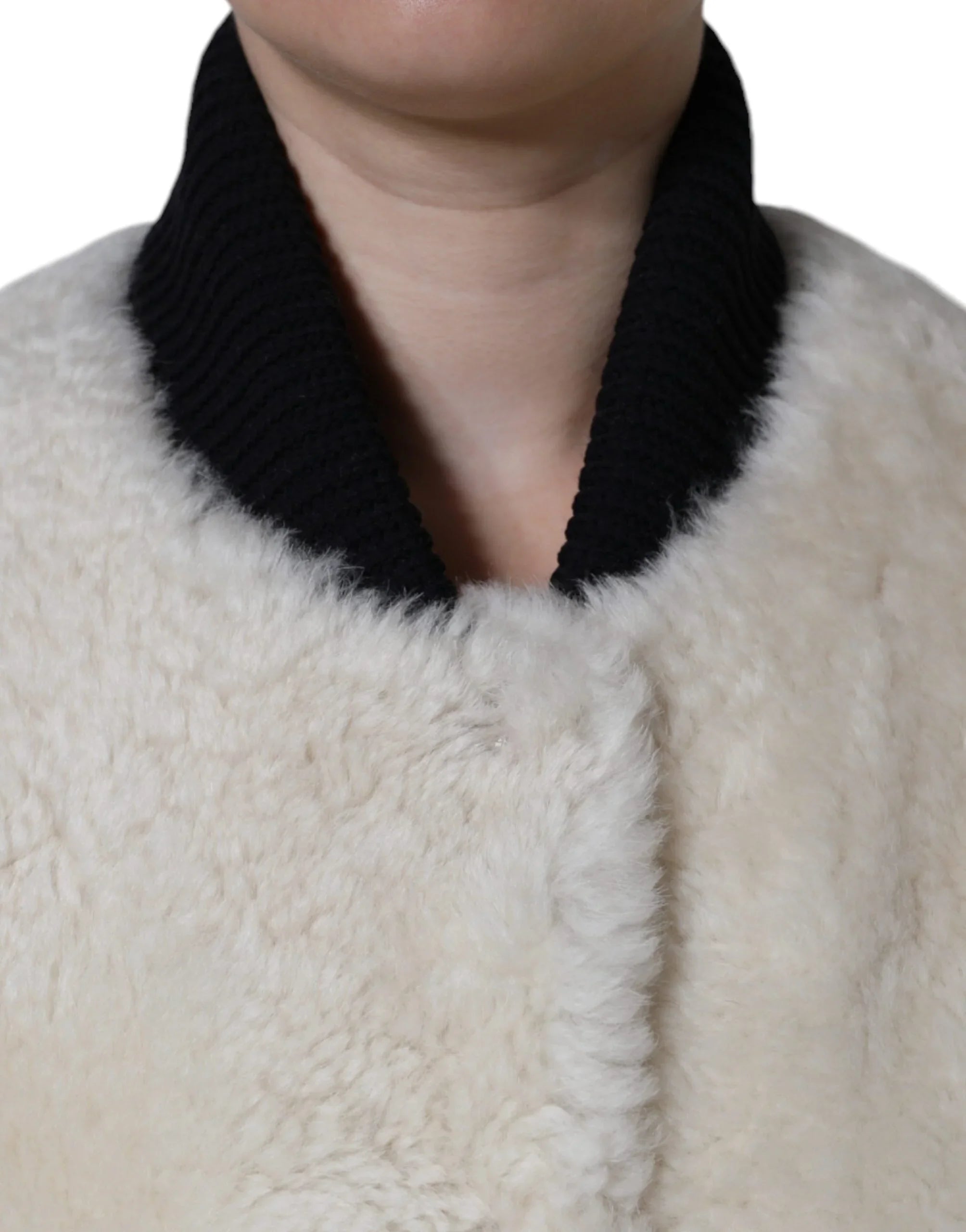Burberry Weiße WARRENFORD Shearling Lederweste Mantel Jacke