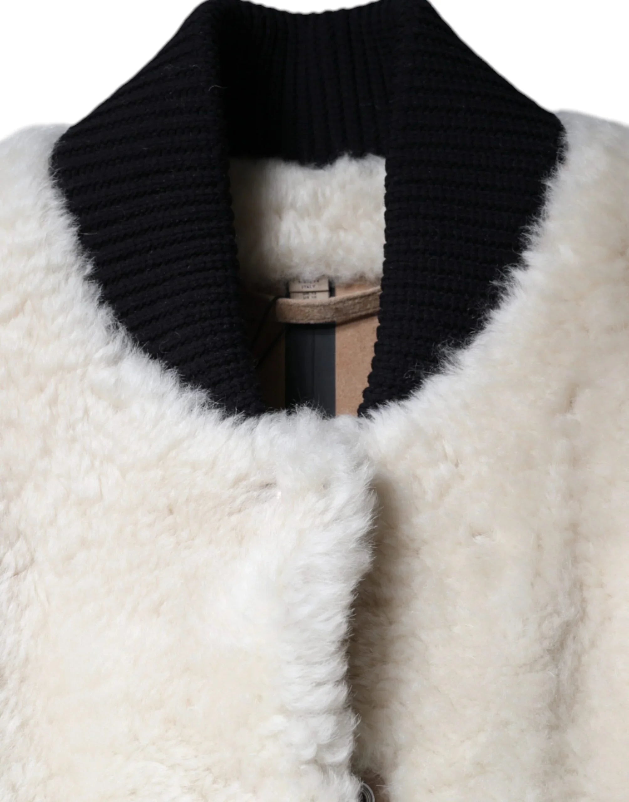 Burberry Weiße WARRENFORD Shearling Lederweste Mantel Jacke
