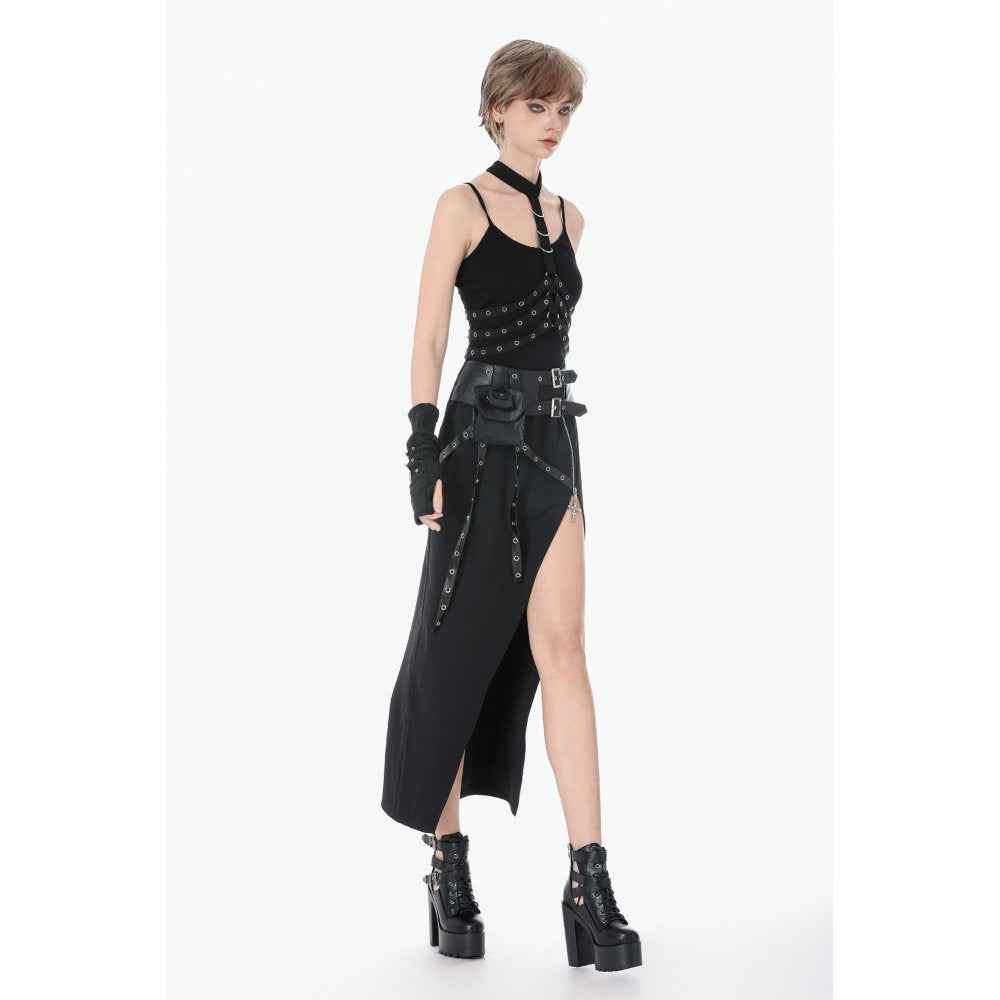Dark In Love Punk Rib Cage Grommet Waist Cincher