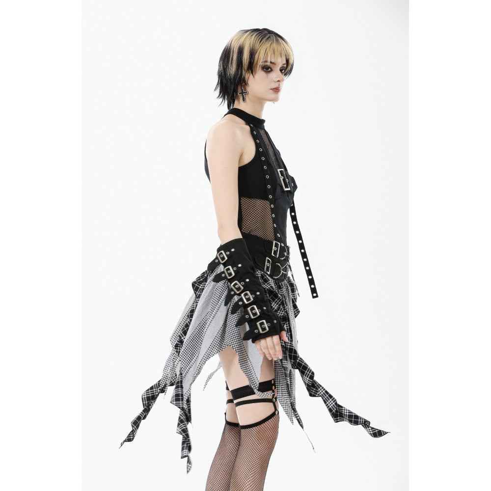 Dark in Love Morrigan Punk Patchwork Skirt