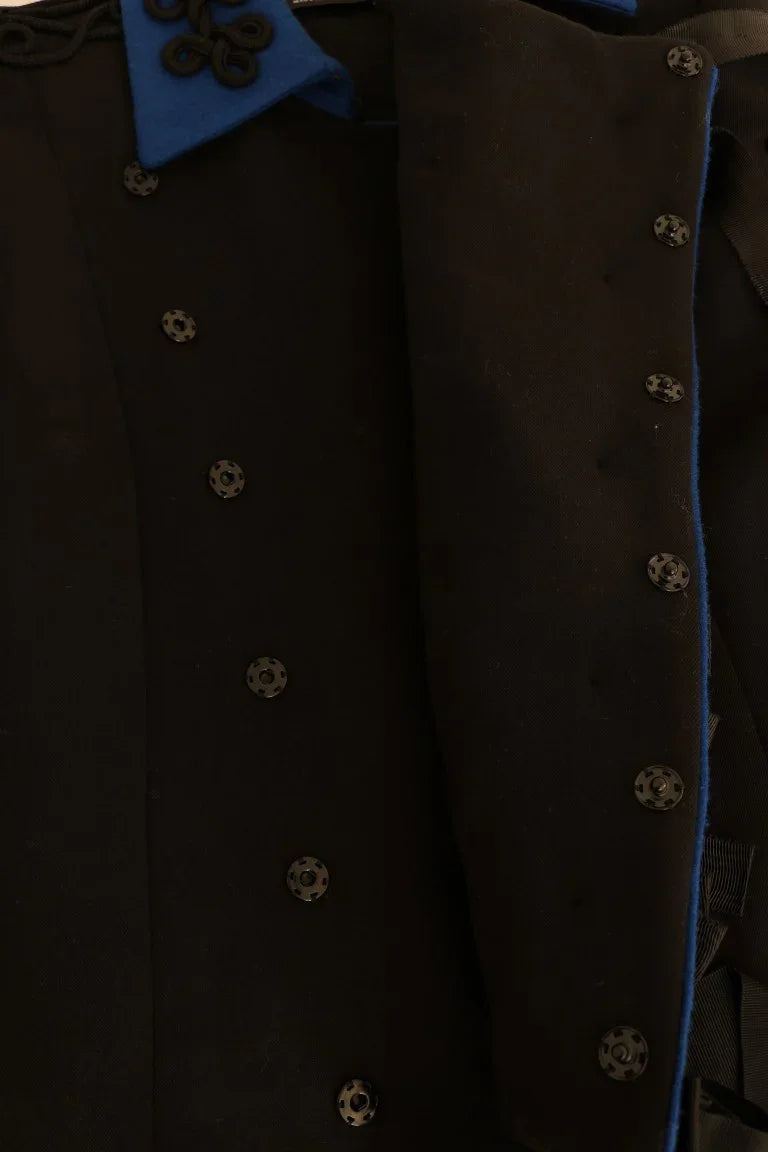 Dolce & Gabbana Black Wool Trench Jacket