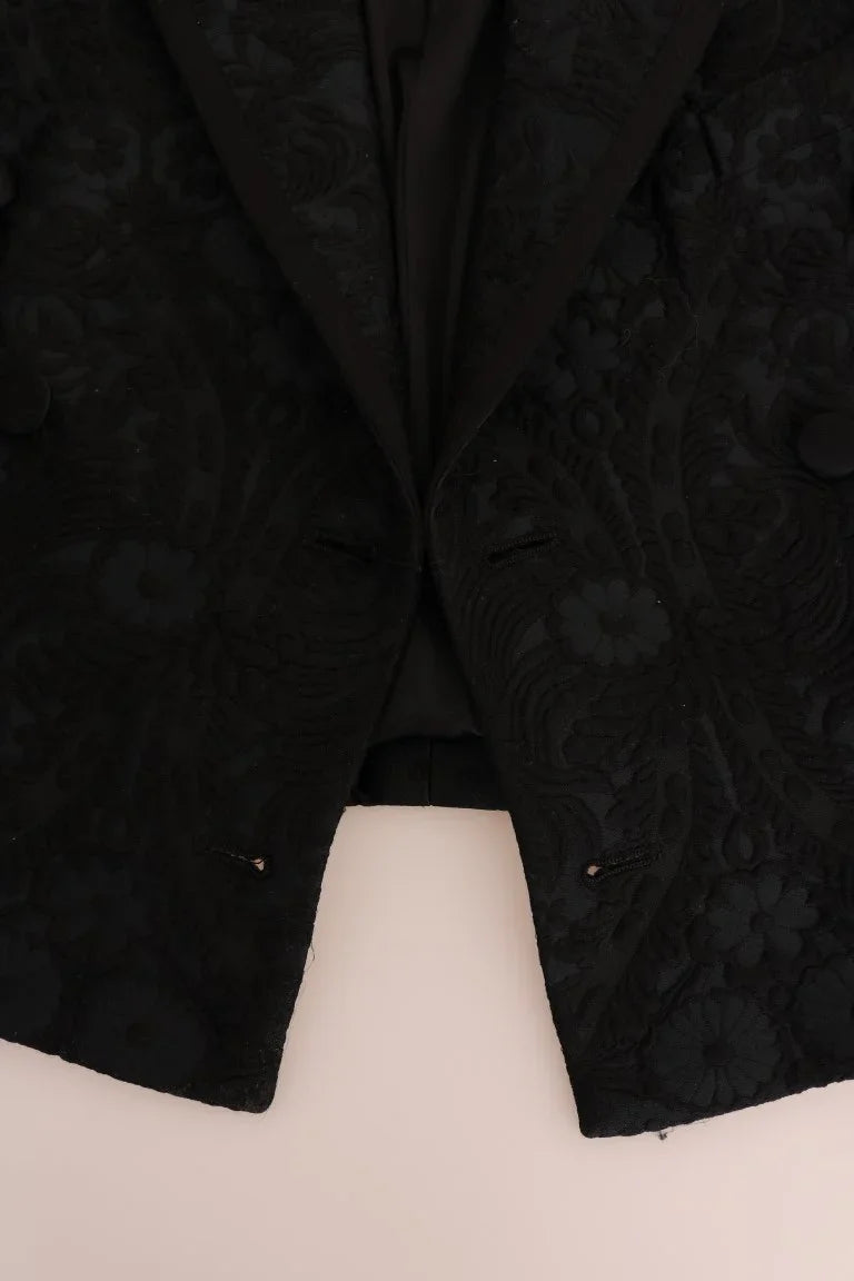 Dolce & Gabbana Black Brocade Blazer Jacket