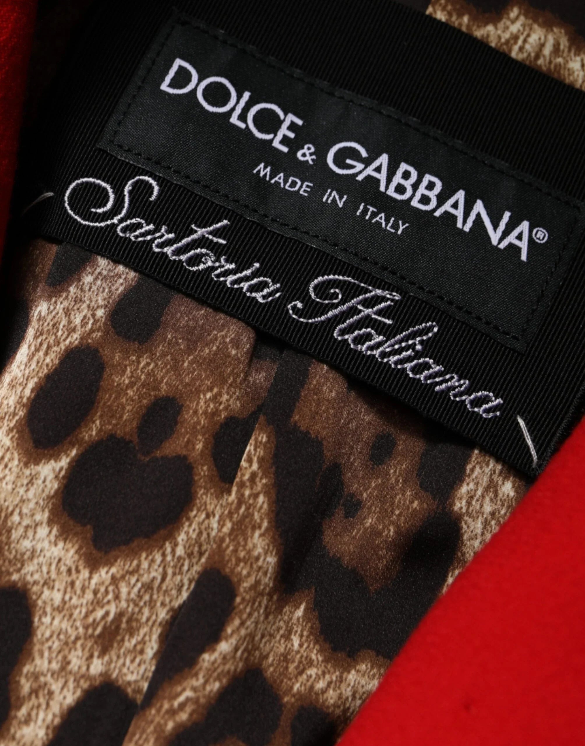 Dolce &amp; Gabbana Trenchcoat-Jacke aus roter Jacquardwolle für Damen