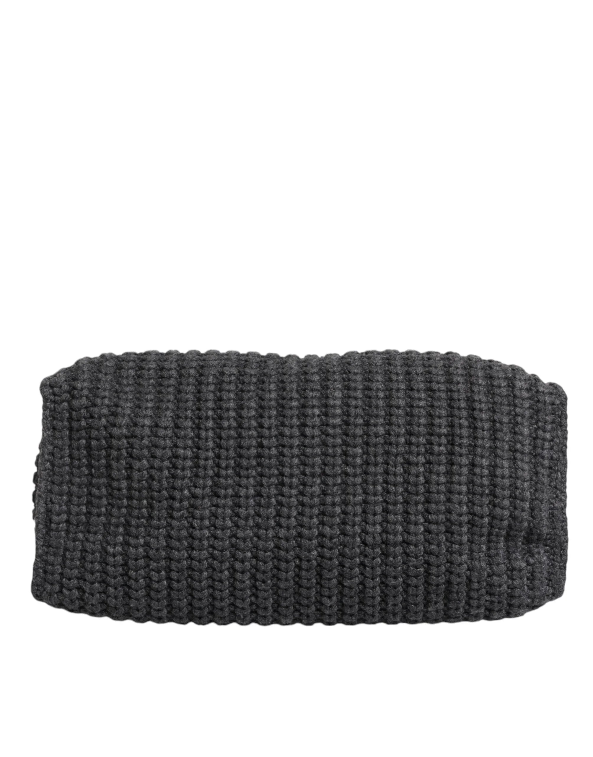 Borsa shopper con logo DG Dolce &amp; Gabbana nera grande lavorata a maglia all'uncinetto