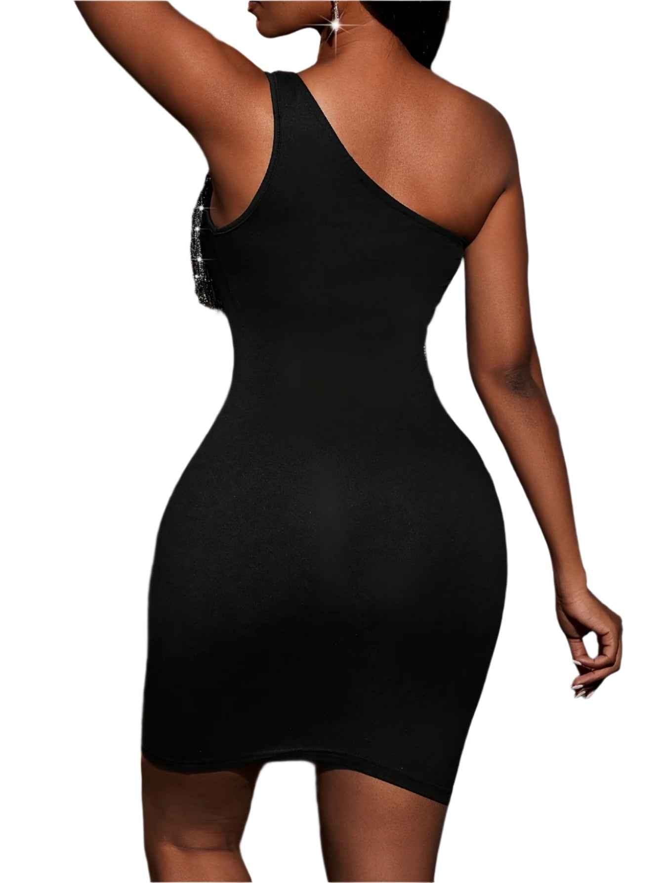 Women's Sexy One-Shoulder Sequin Dress