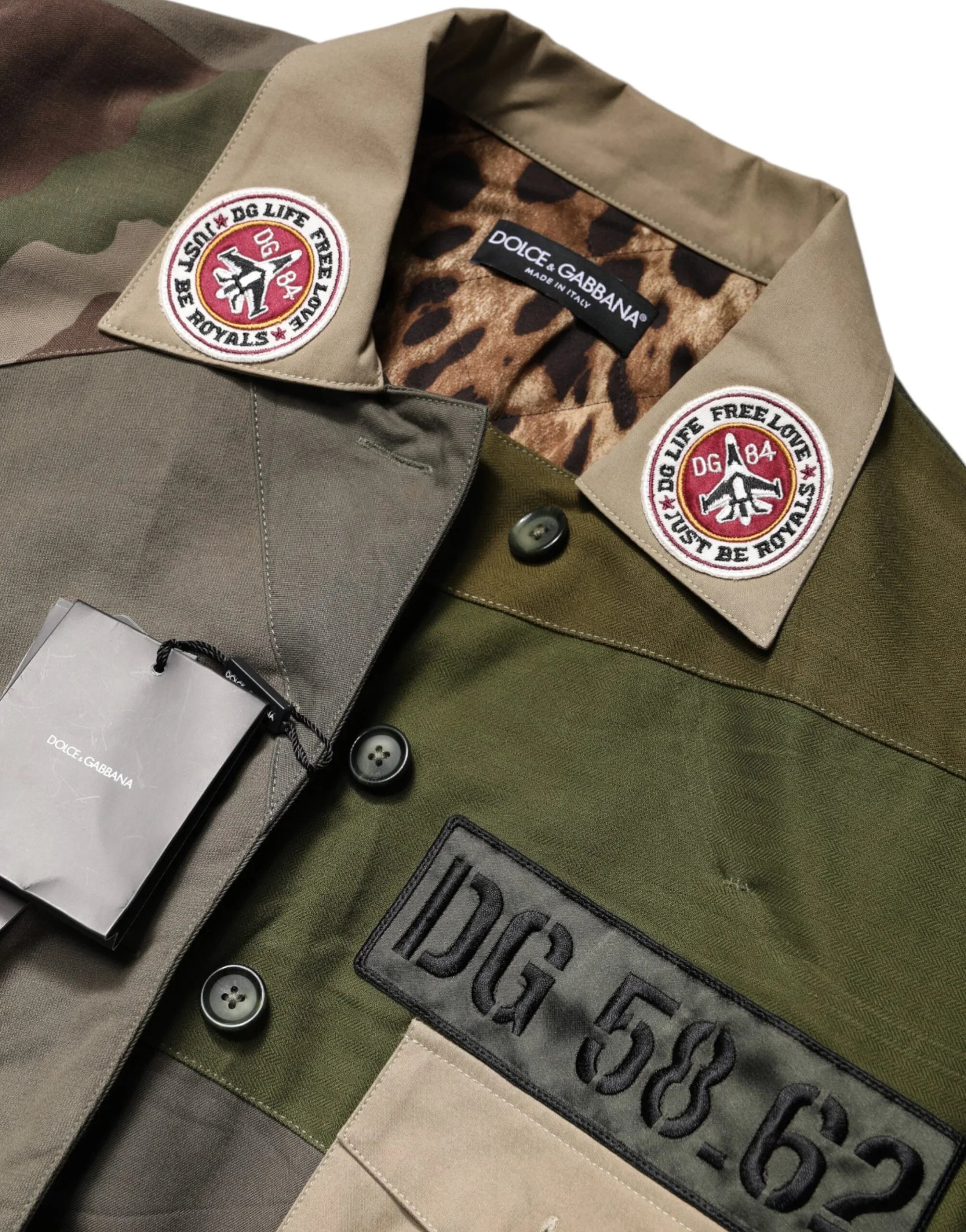 Dolce & Gabbana Military Green Cotton Button Down Jacket