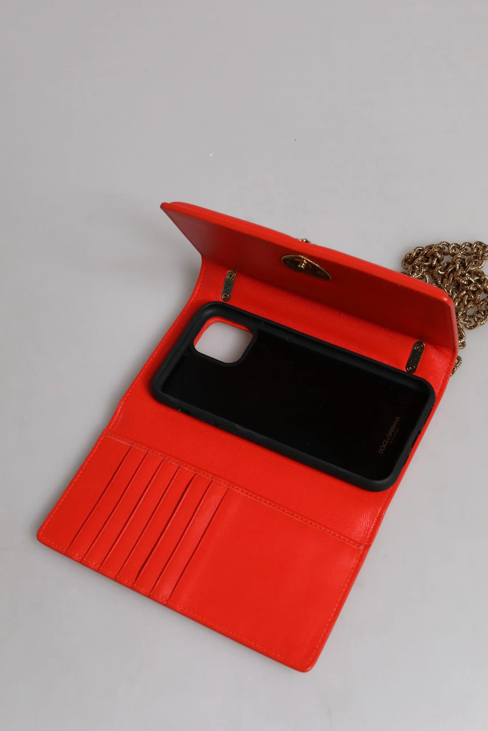 Borsa a tracolla con catena trapuntata rossa Devotion di Dolce &amp; Gabbana