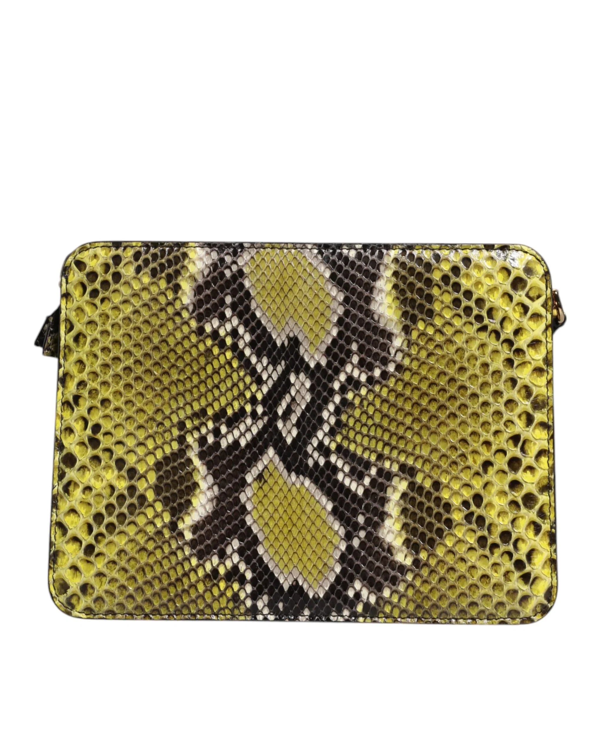 Dolce &amp; Gabbana Grüne exotische Leder DG Plakette Crossbody Clutch