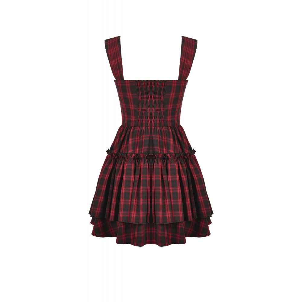 Dark in Love Morrigan Tartan Lace-Up Dress
