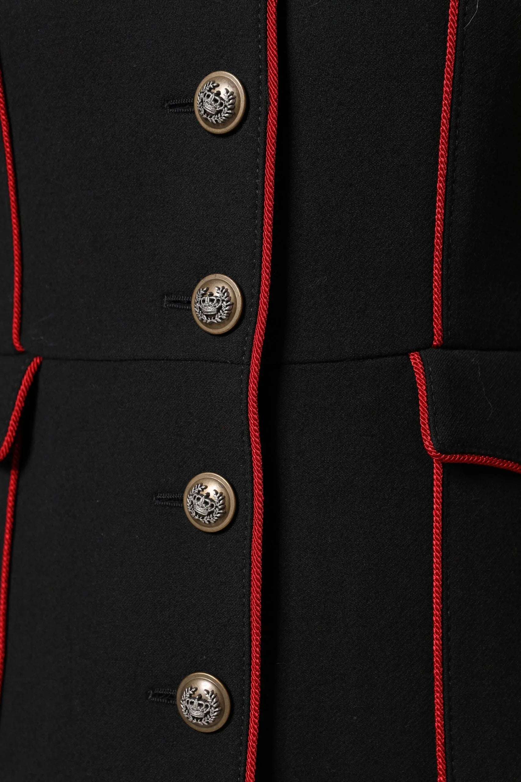 Dolce & Gabbana Black Wool Single Breasted Trench Coat Jacket