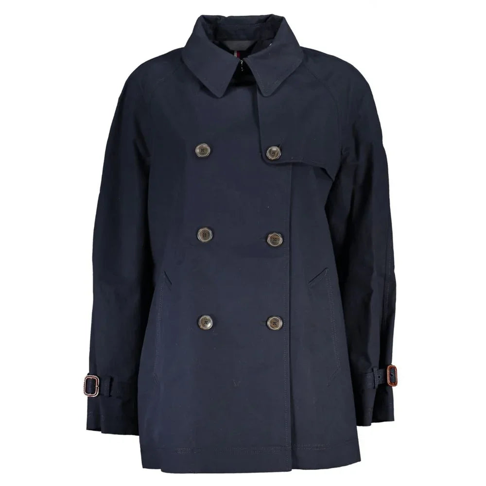 Tommy Hilfiger Blue Cotton Women's Trench Coat