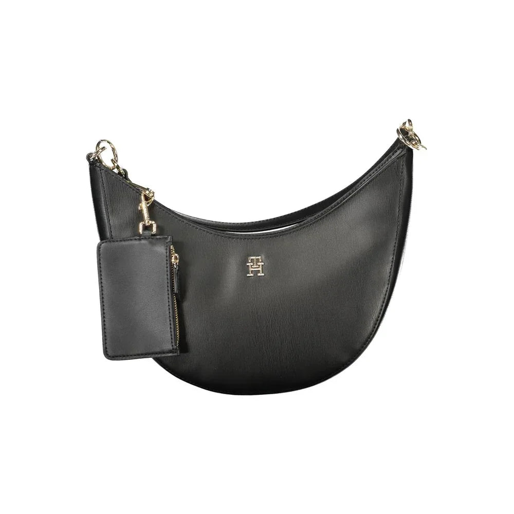 Tommy Hilfiger Black Polyurethane Women's Shoulder Bag