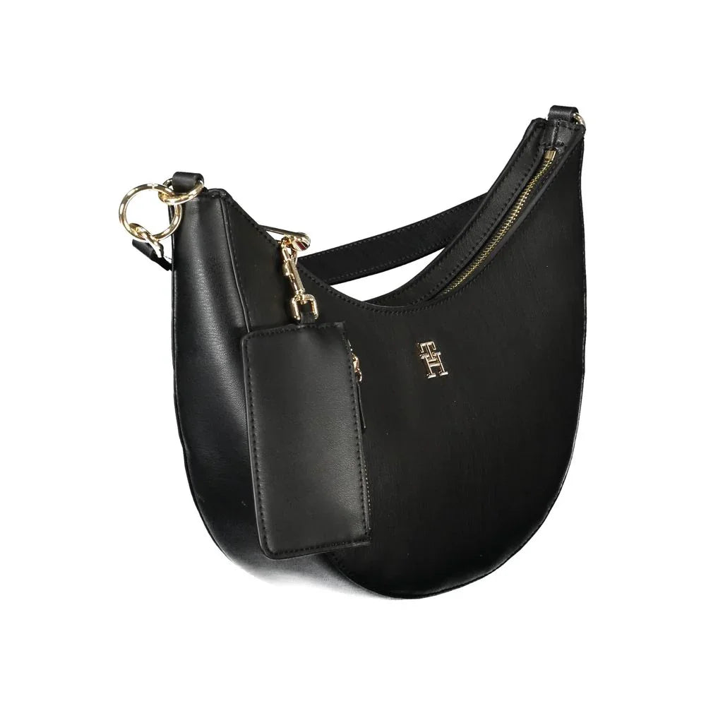 Tommy Hilfiger Black Polyurethane Women's Shoulder Bag