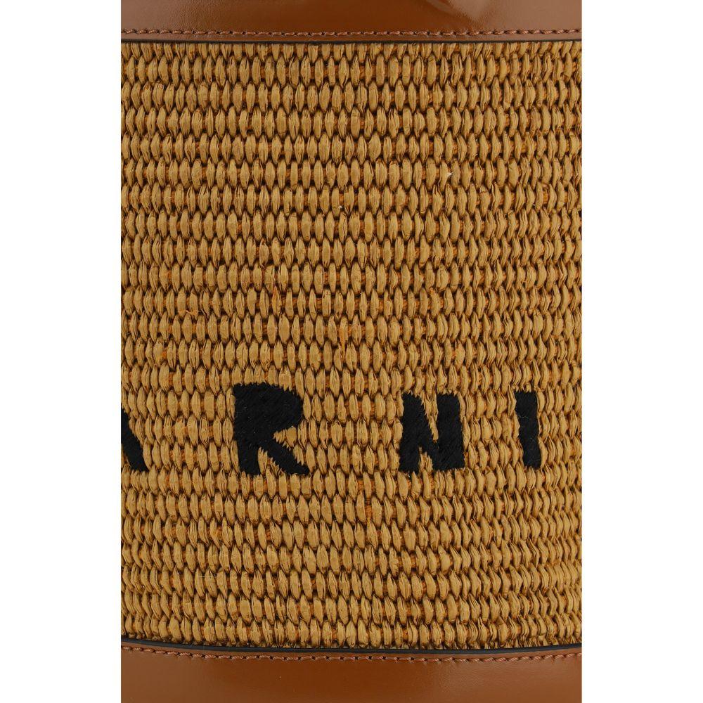 Marni braune Baumwoll-Eimertasche