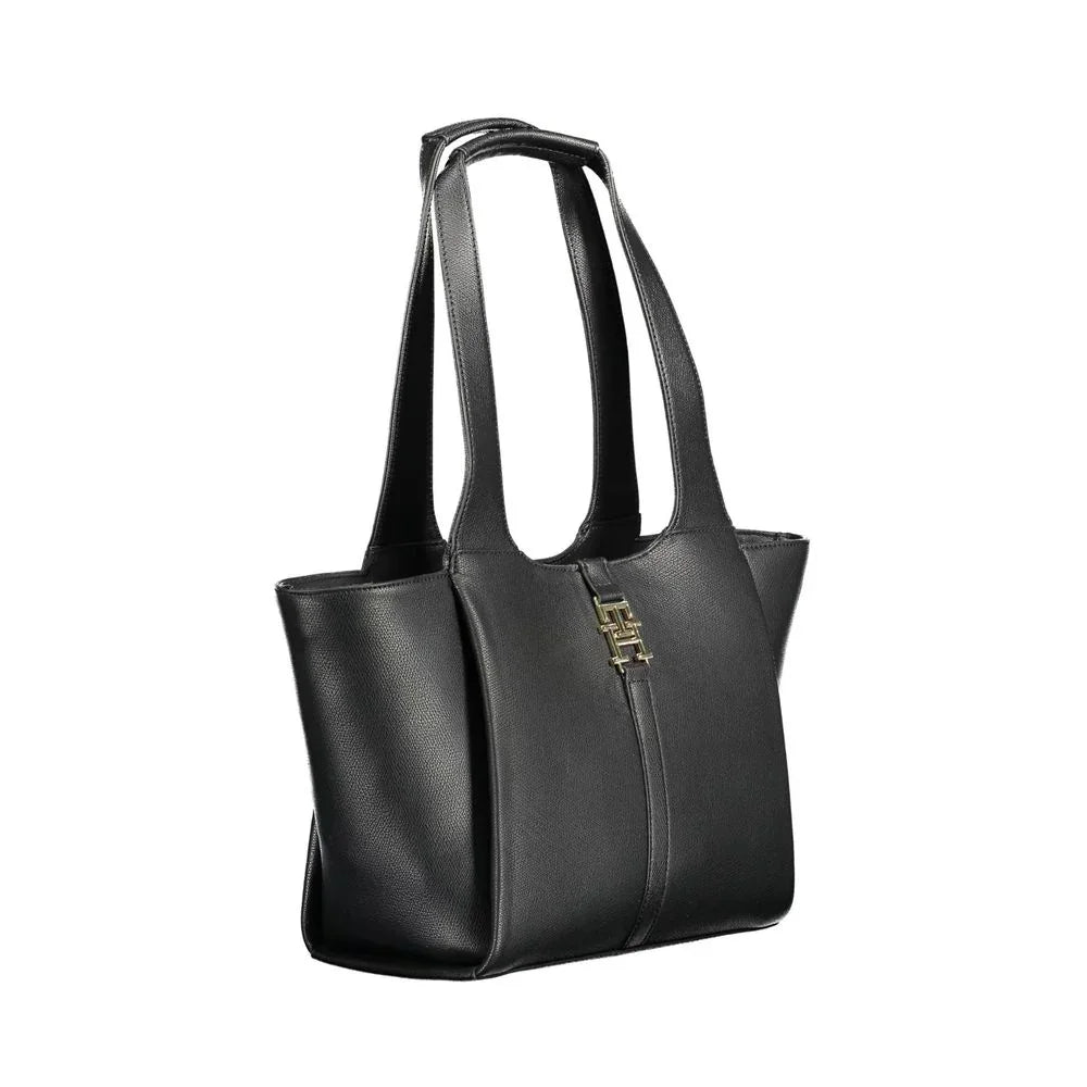 Tommy Hilfiger Black Polyurethane Women Handbag