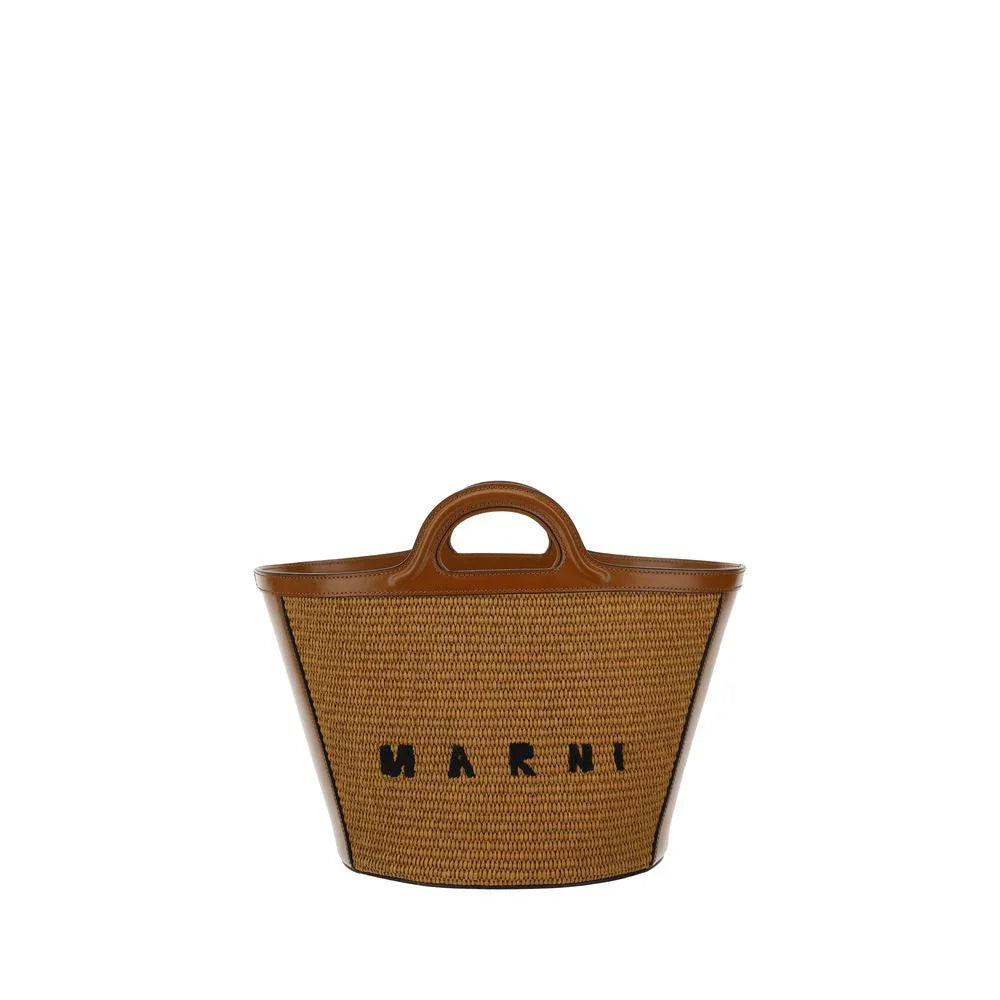 Marni Schultertasche aus brauner Baumwolle