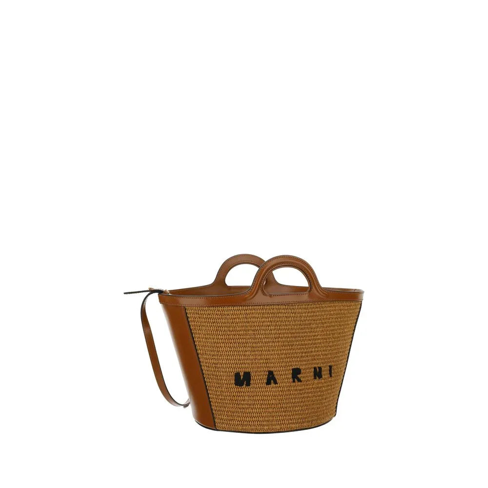 Marni Schultertasche aus brauner Baumwolle