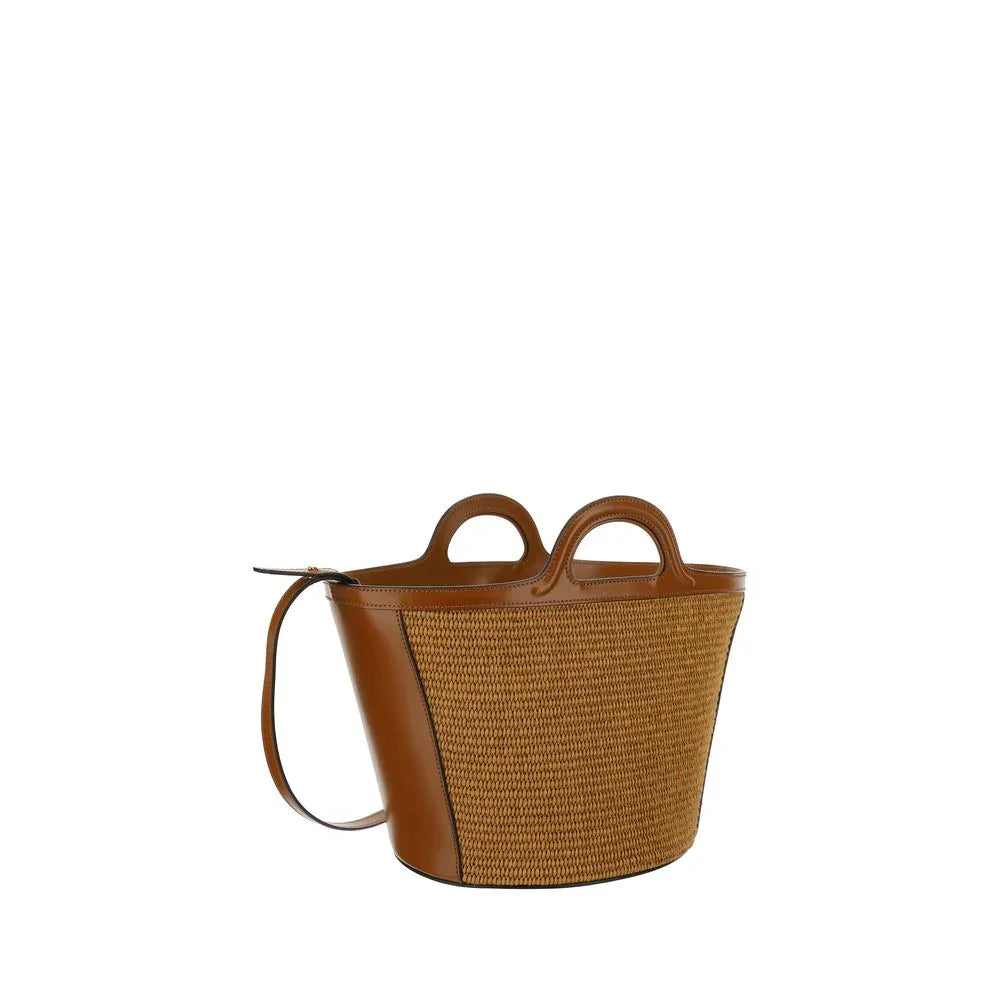 Marni Schultertasche aus brauner Baumwolle