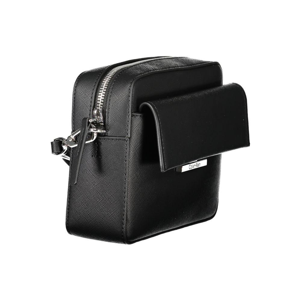 Schwarze Damen-Schultertasche von Calvin Klein aus Polyurethan