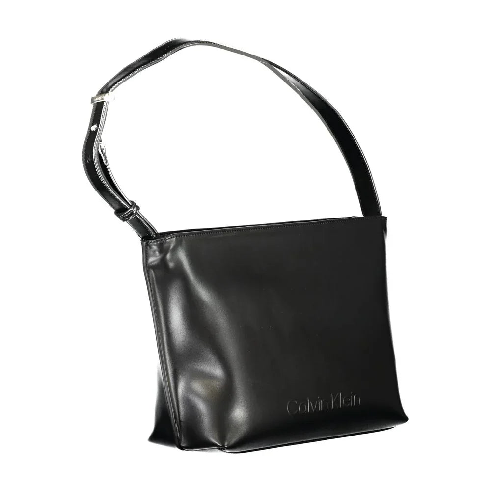 Schwarze Damen-Schultertasche von Calvin Klein aus Polyester