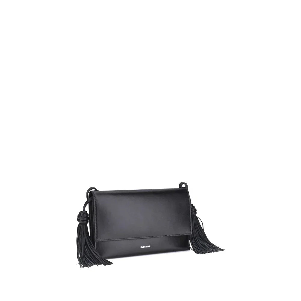 Jil Sander Black Calf Leather Bos Taurus Shoulder Bag