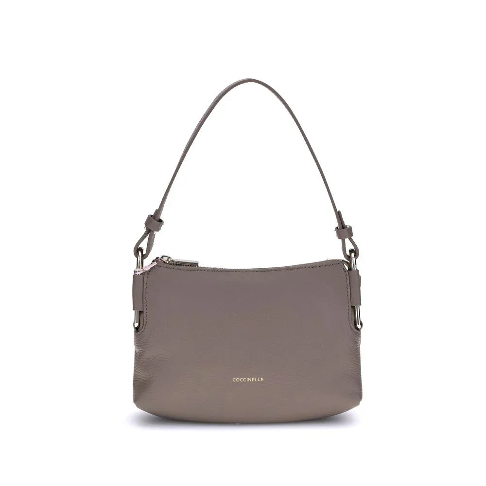 Coccinelle Gray Calf Leather Bos Taurus Shoulder Bag