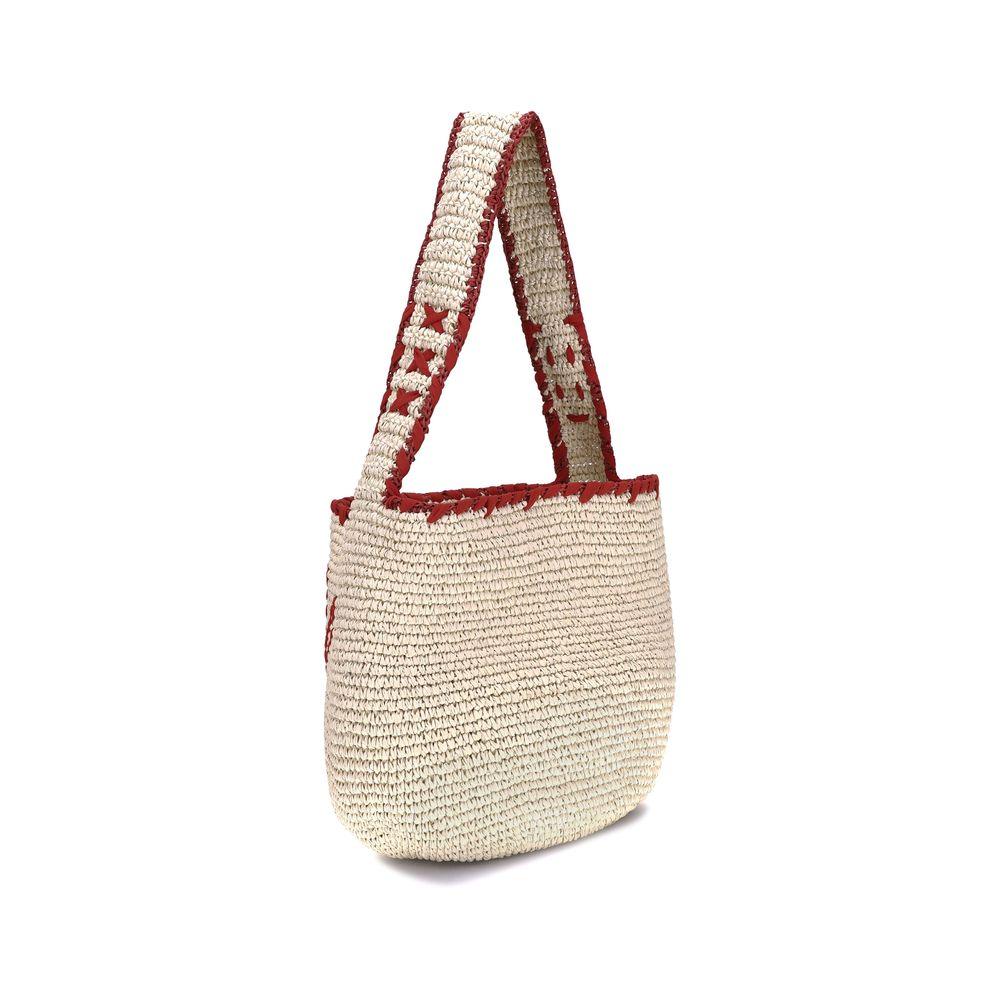 Marni Beige Bast-Schultertasche