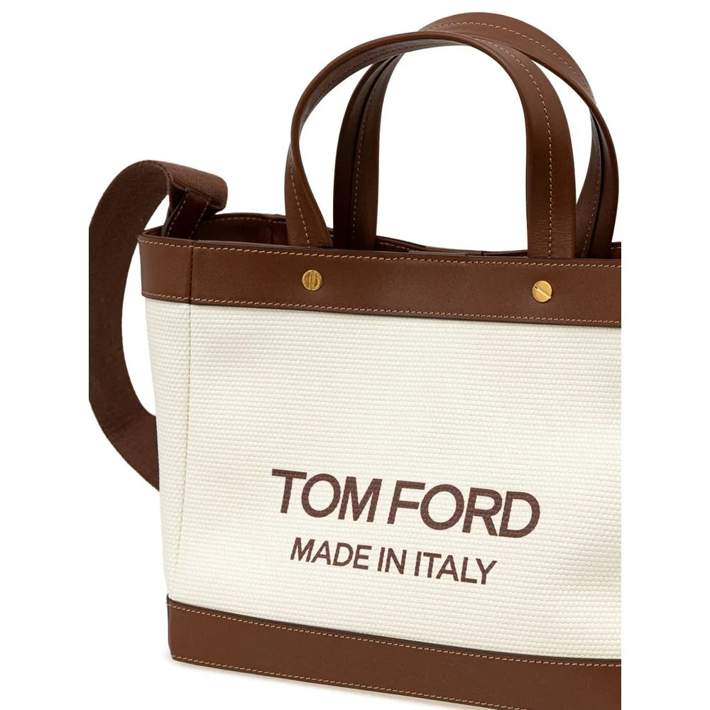Tom Ford Beige Cotton Tote Bag