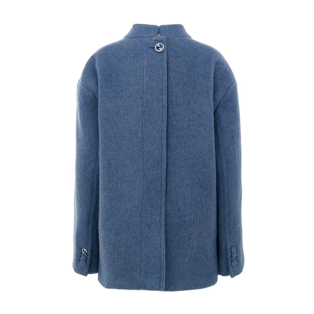 Gucci Light Blue Wool Coat