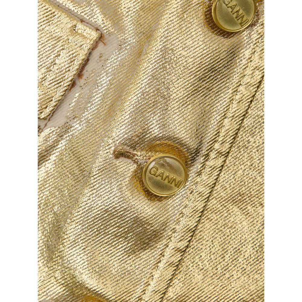 Ganni Gold Cotton Sleveless Jacket