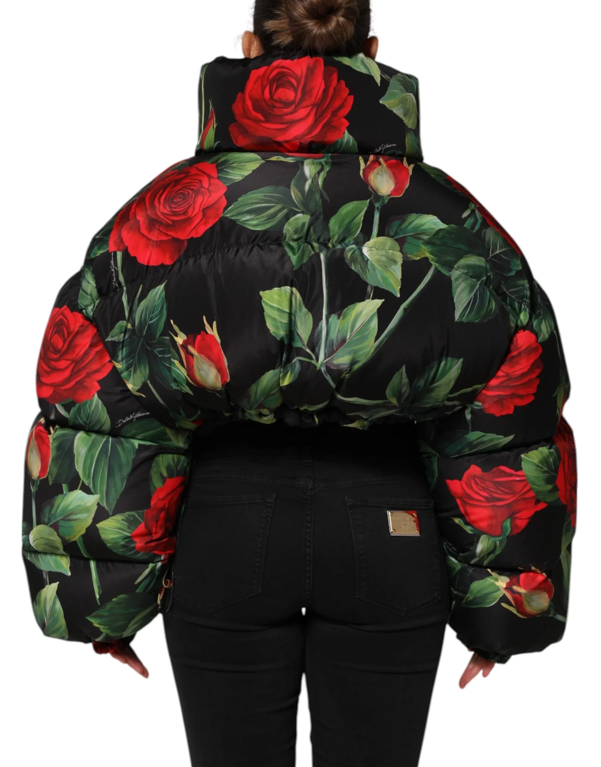 Dolce &amp; Gabbana Steppjacke mit mehrfarbigem Blumenmuster und durchgehendem Reißverschluss