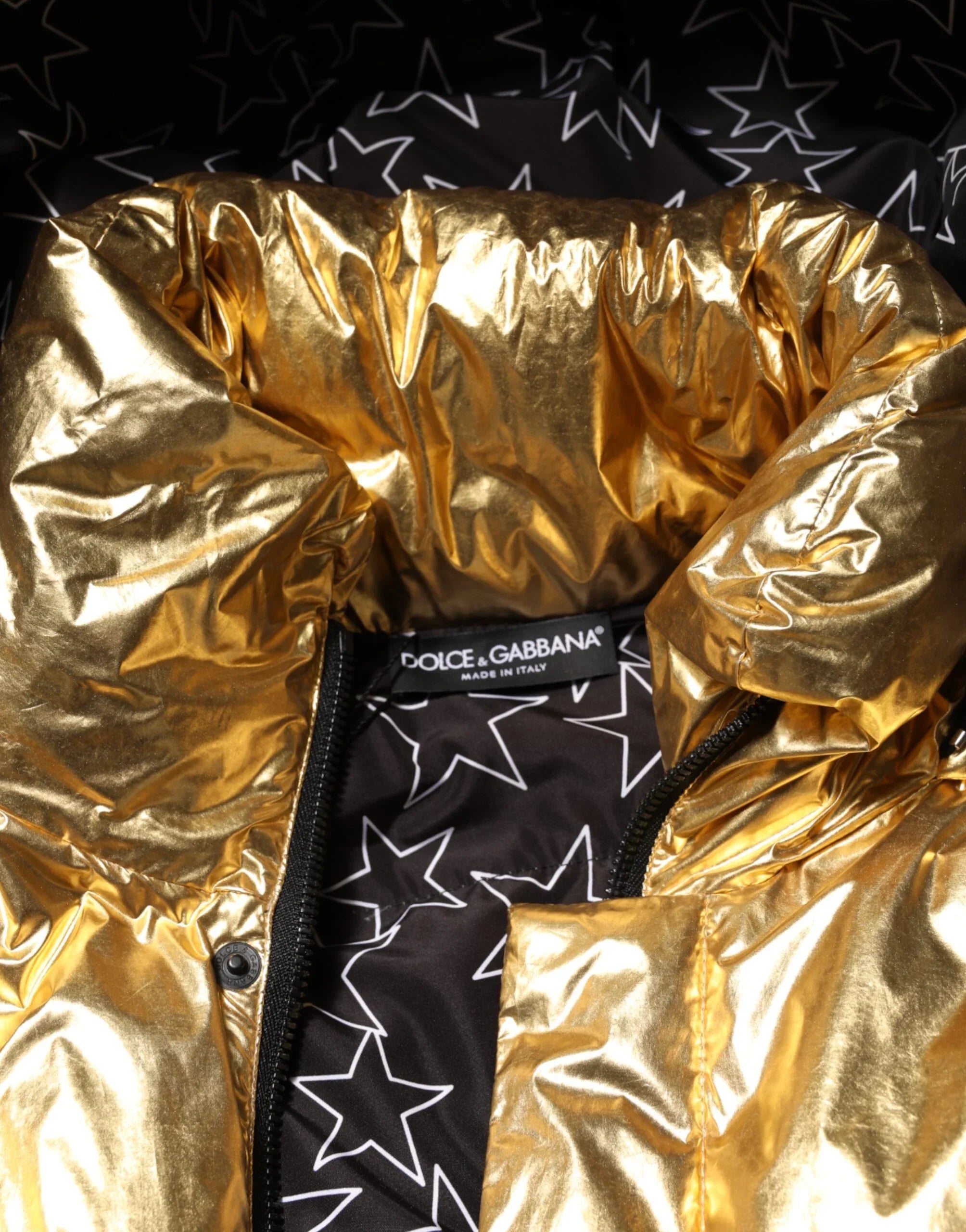 Giacca trapuntata con cappuccio e zip integrale Dolce &amp; Gabbana Gold