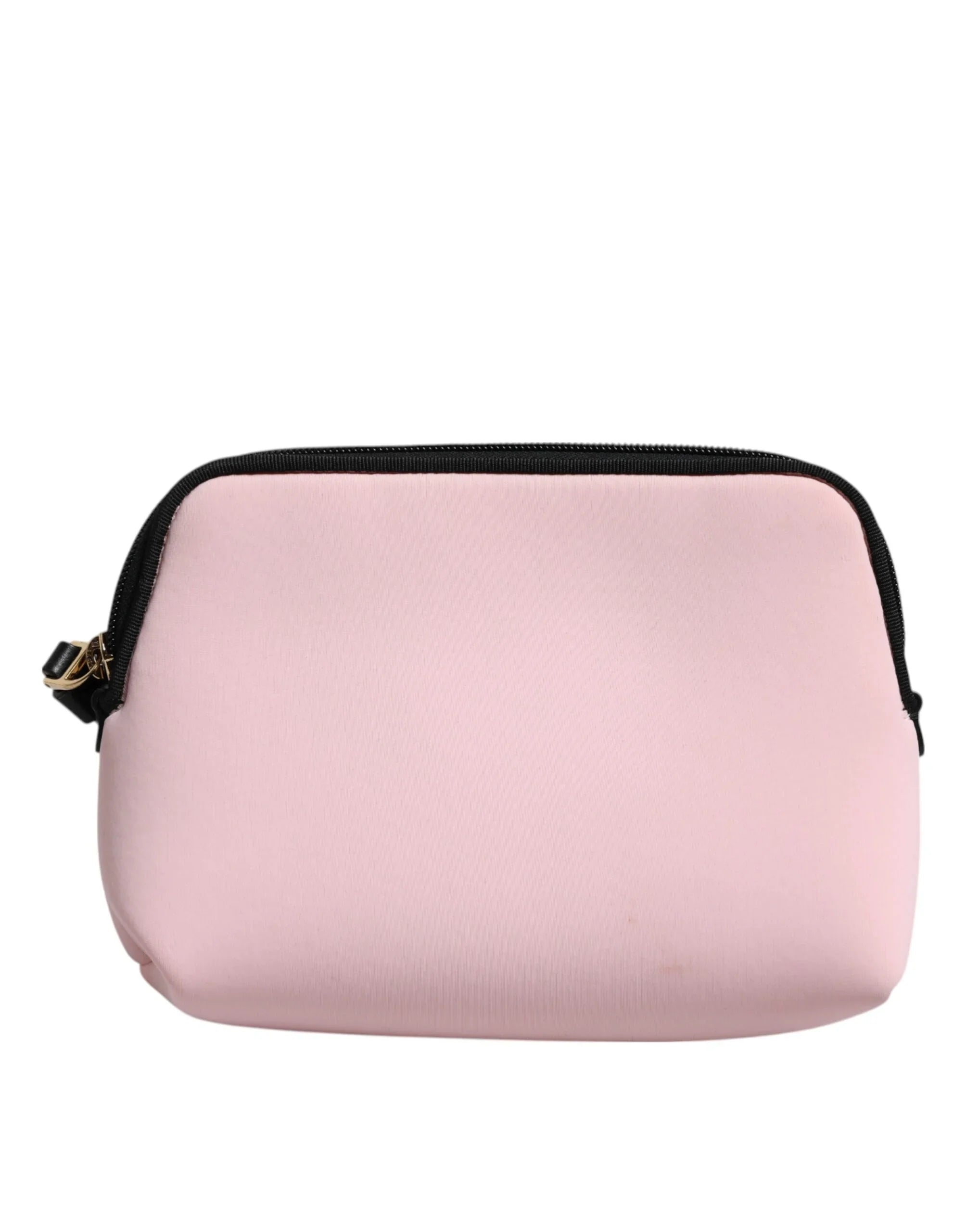 Dolce &amp; Gabbana Clutch-Tasche aus pinkfarbenem Nylon mit DG-Logo-Print und Reißverschluss