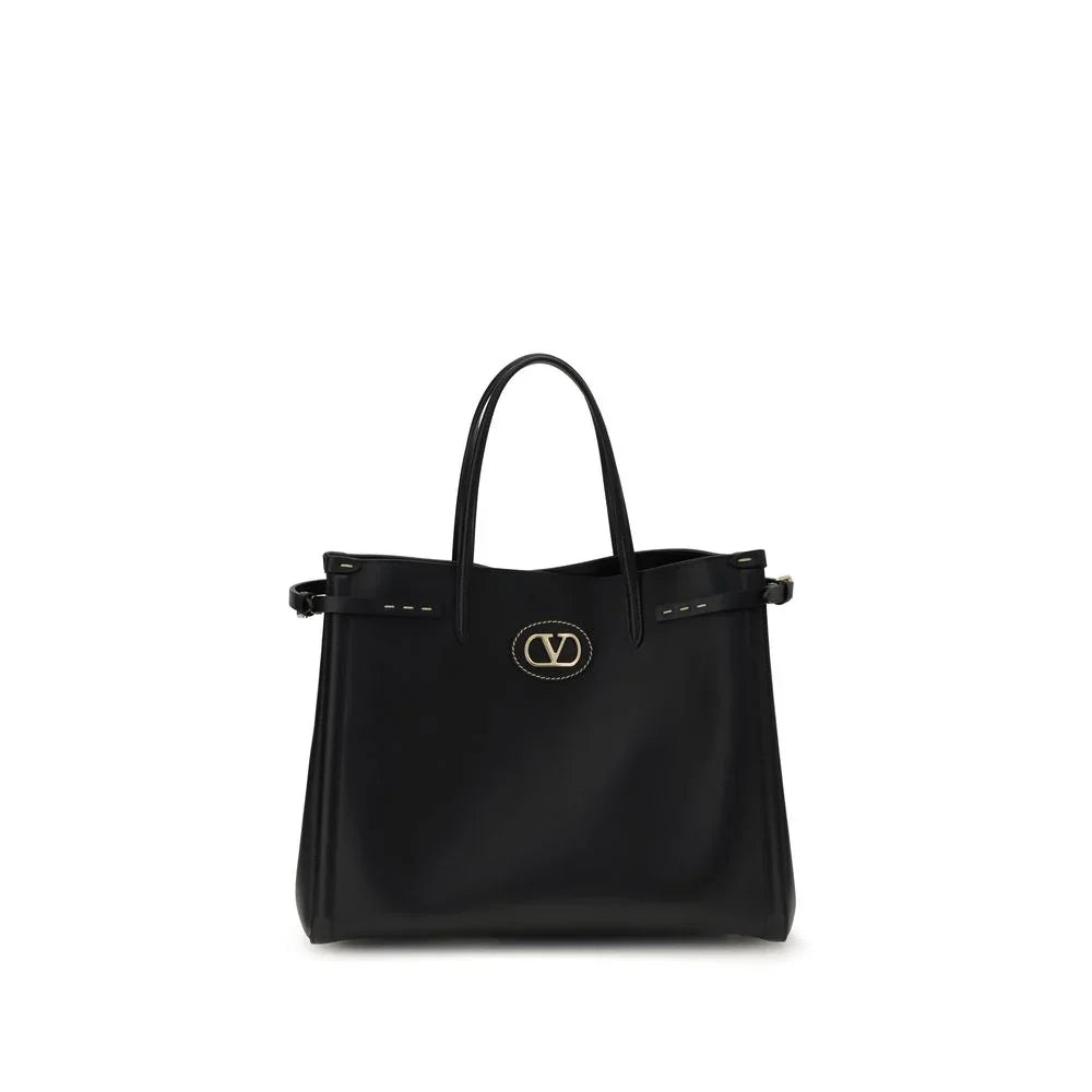 Valentino Garavani Black Calf Leather Bos Taurus Handbag