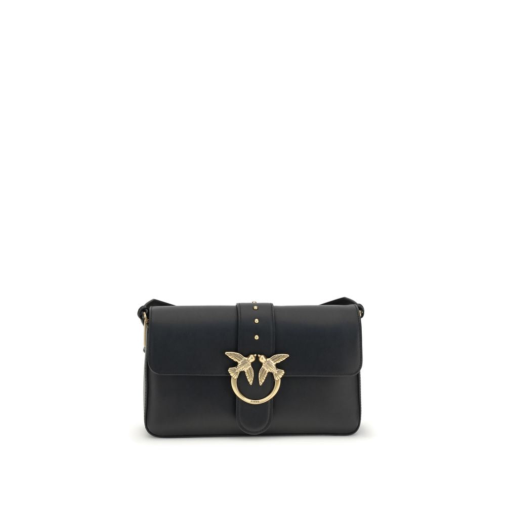 PINKO Black Leather Shoulder Bag
